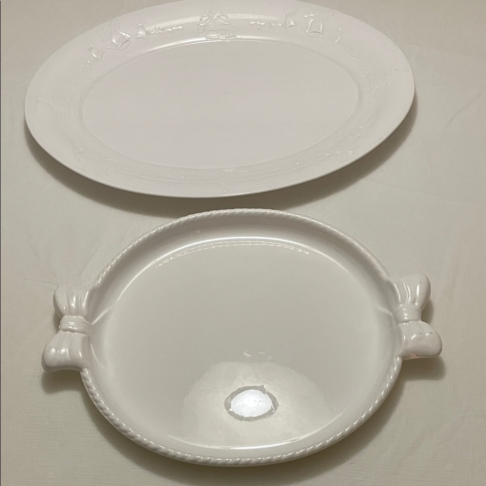 Elegant White Serving Platter Set
